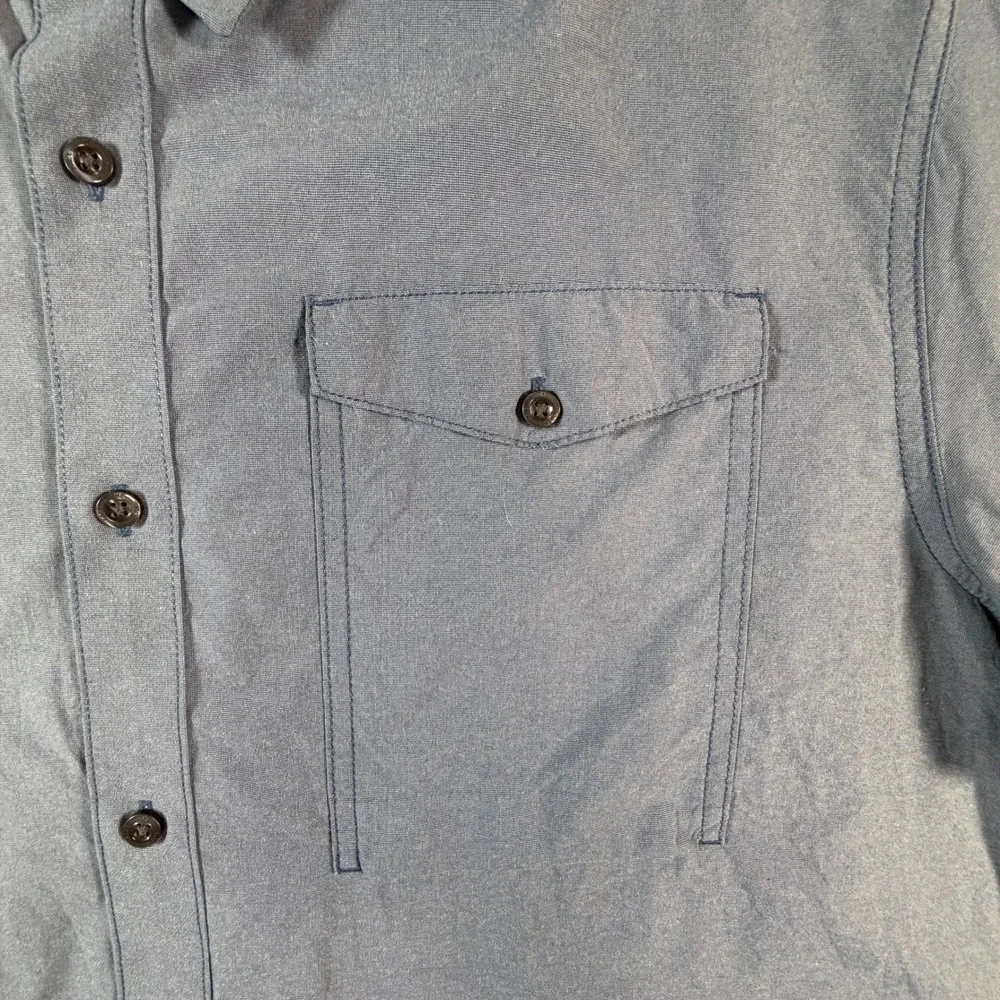 The North Face Mens XXL Blue Gray Short Sleeve Button Down Utility Hiking‎ Shirt